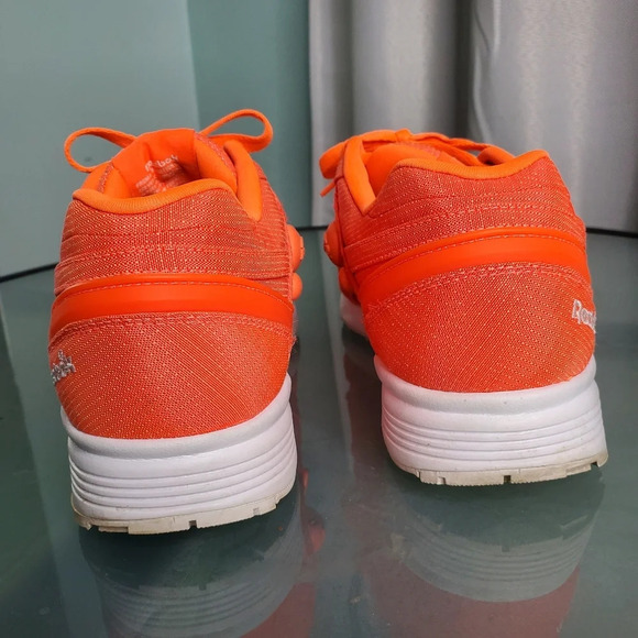 Reebok Pump Running Dual Tech Solar Neon Orange White Sz 8.5 - Picture 6 of 10